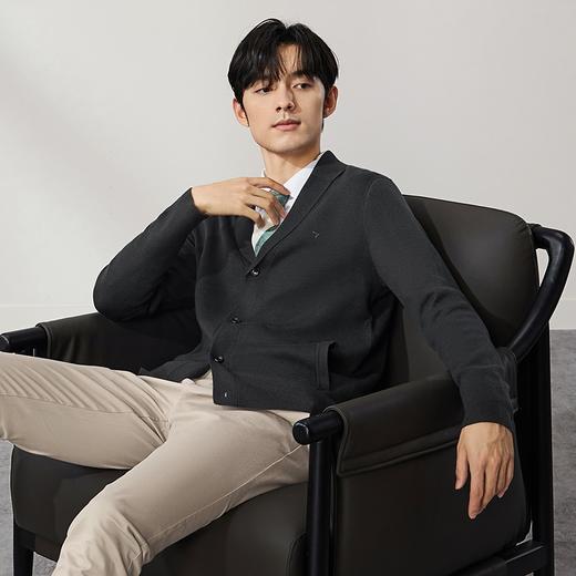 【可机洗】柒牌男装开衫毛衣男2024秋冬新款抗静电保暖外套针织衫	127Y70310 商品图1