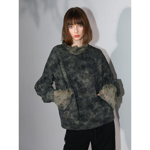 COCOBELLA晕染炒色套头圆领卫衣女秋宽松时尚休闲外套SE3009 商品图2