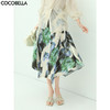 COCOBELLA重工压褶油画风半身裙女气质不规则伞裙HS529 商品缩略图0