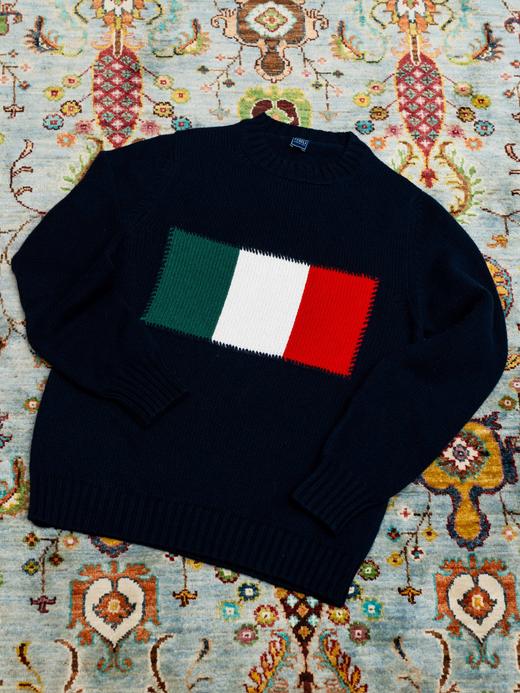 Fedeli 藏蓝羊绒圆领针织衫 商品图0