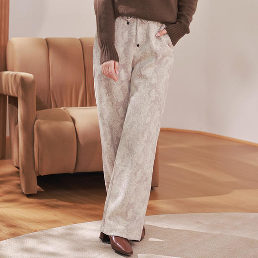 混纺提花针织裤 商品图1