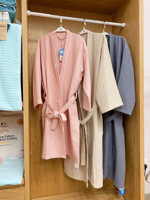 松植屋全棉纱华夫格浴袍浴衣100%纯棉舒适透气不粘皮肤 商品图1