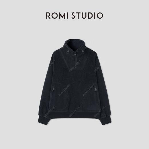 ROMI STUDIO“温暖如初”摇粒绒双面抓毛半开领套头卫衣 431WM058 商品图0