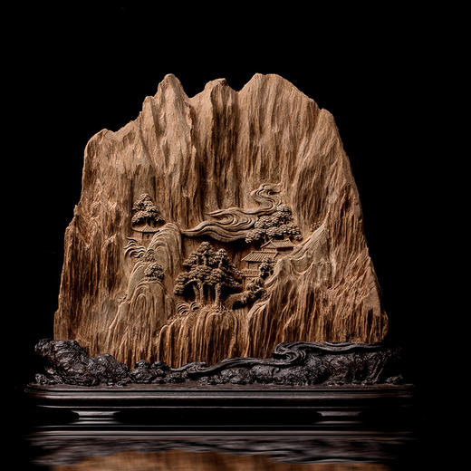 【沉香摆件】香四代 溪山访友 柬埔寨沉香雕件 商品图0