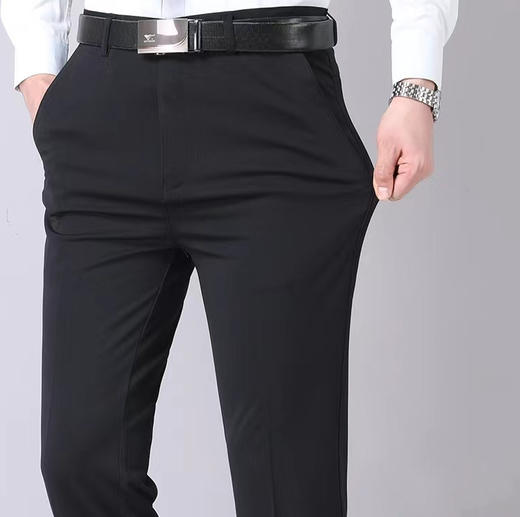 春秋季轻奢西裤 商务西裤男士休闲裤春夏季薄款弹力冰丝男裤中年宽松直筒西装裤男 商品图1