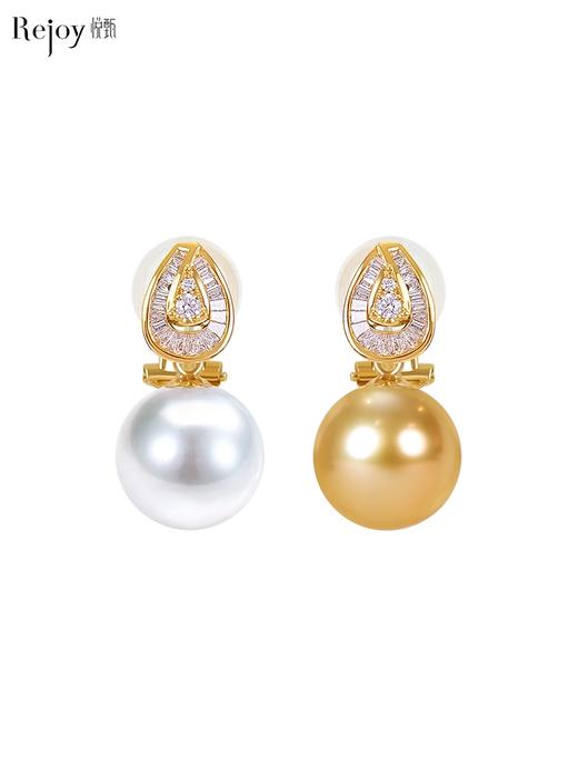 【天猫同款】18k金两戴款钻石珍珠耳夹  芳耀 商品图0