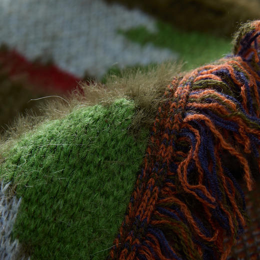 谜底连帽针织开衫女2024冬季新品复古风宽松长毛衣外套244MZ1902 商品图3