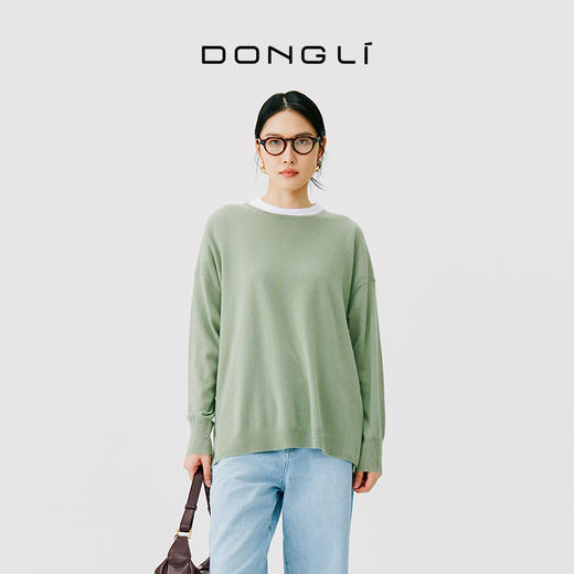 东黎 • 小山羊绒女士秋冬圆领宽松百搭长袖套衫 4766 商品图6