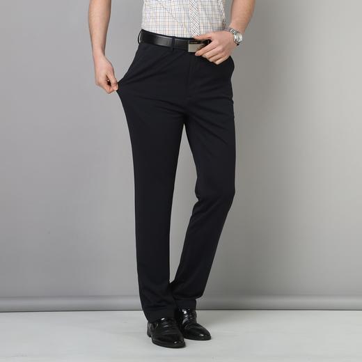 春秋季轻奢西裤 商务西装裤男士休闲西裤正装男裤春夏薄款修身直筒弹力黑色西裤男 商品图1
