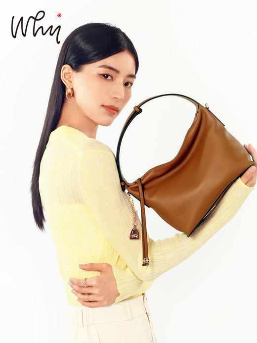 Why小众真皮腋下包植鞣牛皮hobo包复古单肩手提斜挎大容量YA533301 商品图3