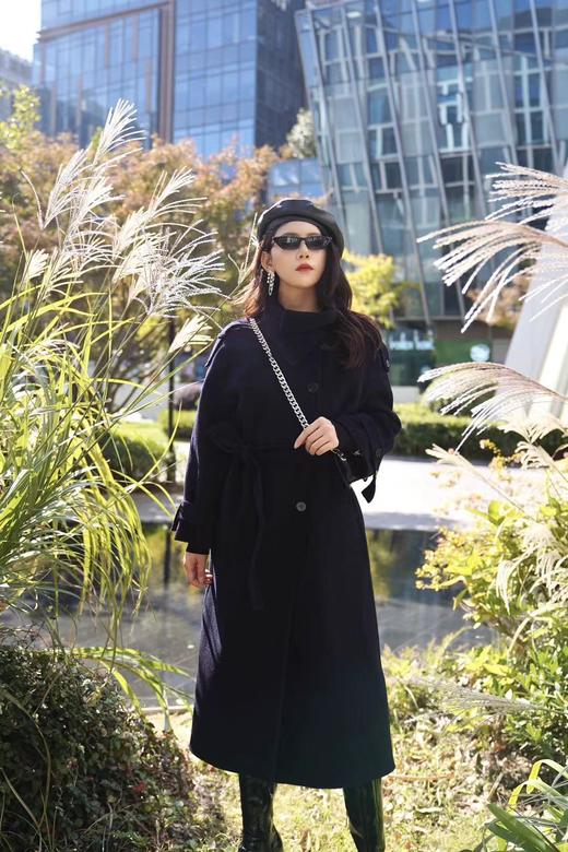 【XS2】GIMING黑色气质大衣【94.9%绵羊毛5.1%山羊绒】G2410D031101A 商品图0