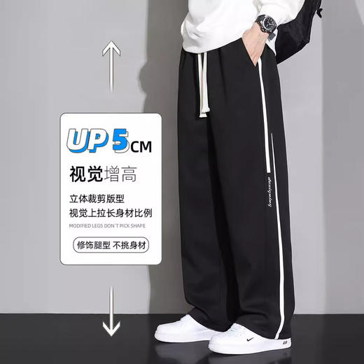 NASA卫裤男士春秋季2024新款垂感直筒休闲加绒长裤宽松阔腿运动裤 商品图2