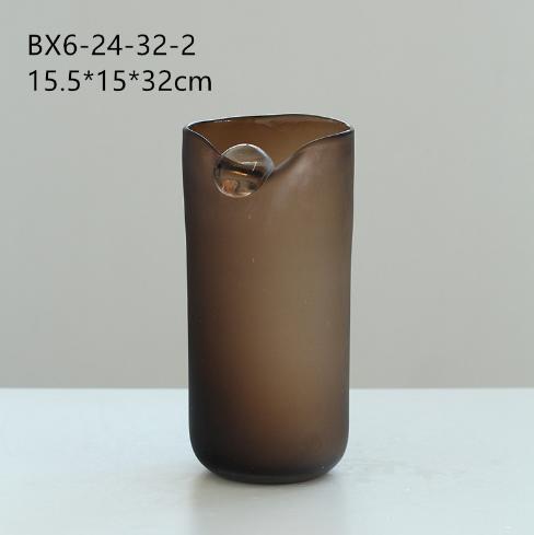 现代简约磨砂高级灰色手工直筒花瓶轻奢风客厅干花玄关桌面花器 商品图6