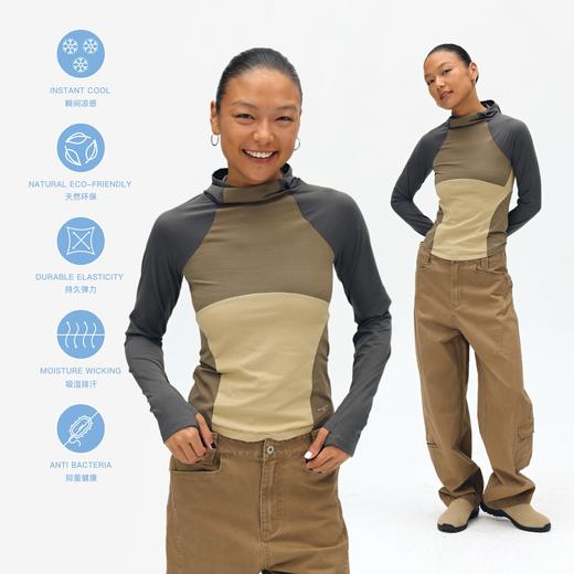 oneup拼接连帽修身运动长袖 商品图2