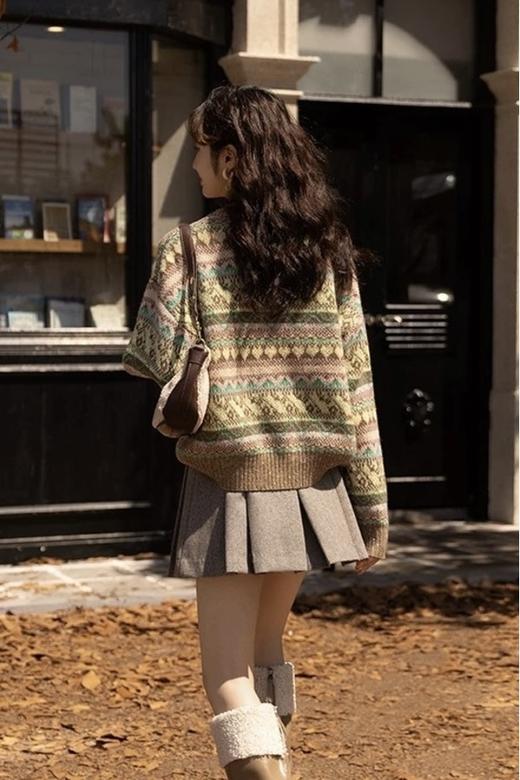 LNNNS 粉色几何图案针织上衣 17310 商品图4