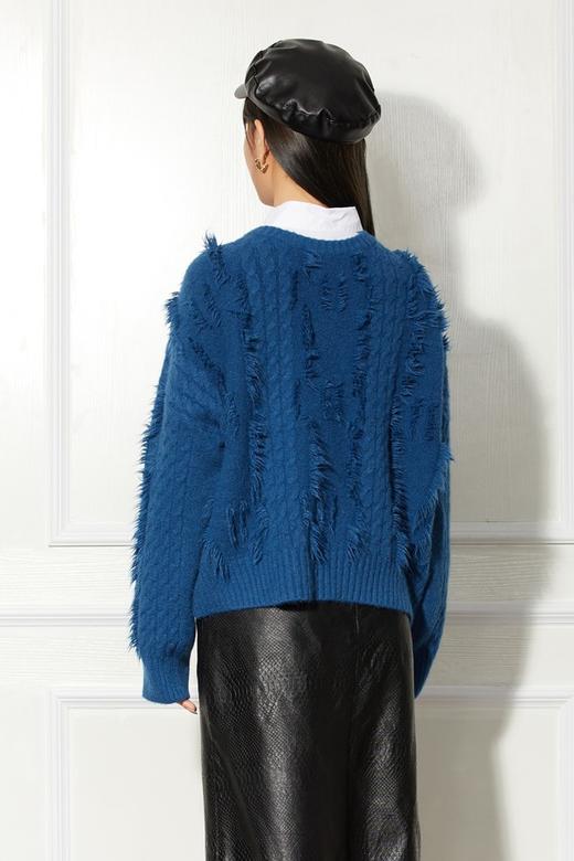 LNNNS 蓝色麻花流苏针织毛衣 10275 商品图2