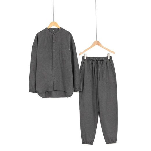 宜色家男士定制款法兰绒全棉家居服 商品图0