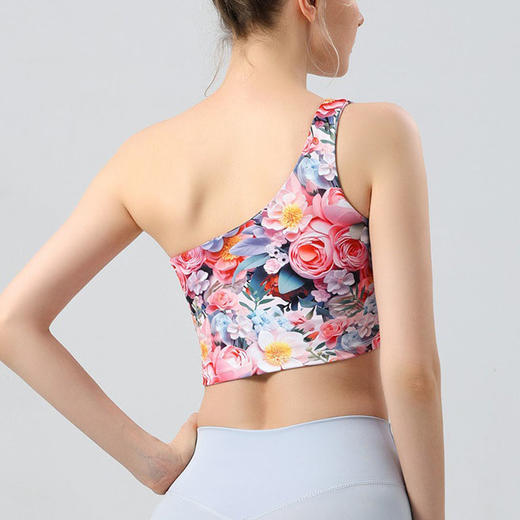 【126元任选2件】跃牌【漫西】系列 瑜伽服单斜肩美背心跑步运动文胸聚拢健身裤瑜伽服套装Y225 商品图3