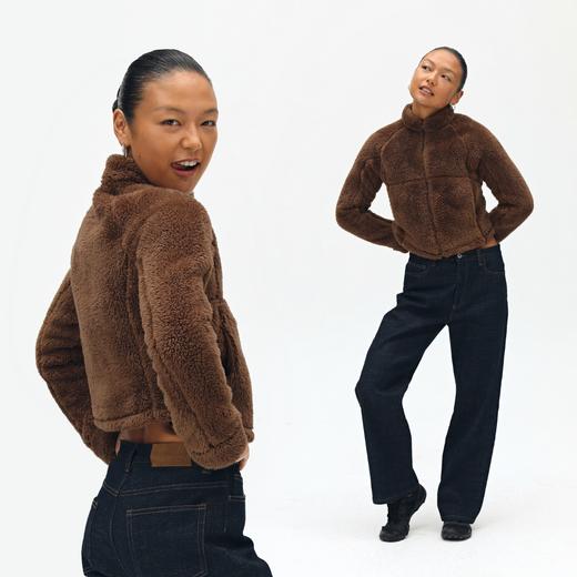 oneup长绒摇粒绒短款外套 商品图0