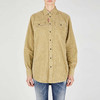 DSQUARED2 女士徽标贴花灯芯绒长袖衬衫 卡其色 S75DL0683 S54097 111 商品缩略图0
