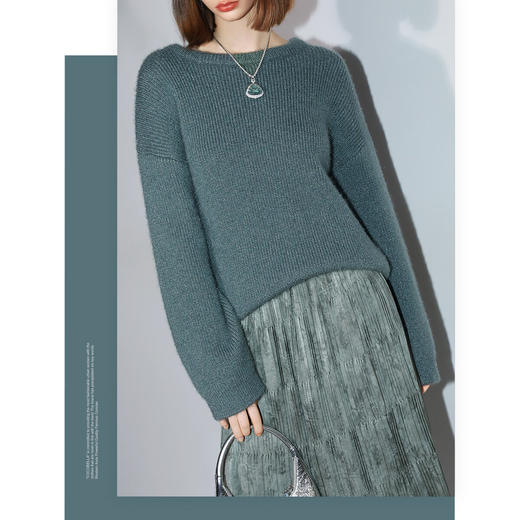 COCOBELLA治愈系闪光纱针织毛衣女加厚软糯慵懒风气质上衣MZ300-2 商品图3