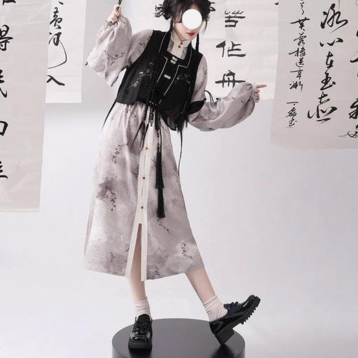 裁缝学苑AS361新中式国风长袖连衣裙纸样马甲衬衫裙套装女装改良汉服样板 商品图1