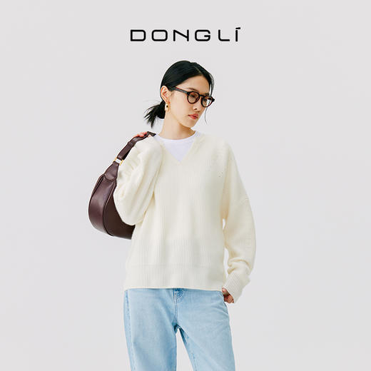 东黎 • 小山羊绒女士秋冬圆领纯色套头衫 4727 商品图3