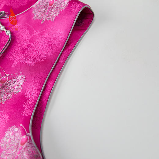 SAINTJOY/上久楷女式宋锦马甲 玫红蝴蝶 CY1044207029 商品图6