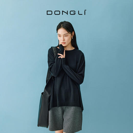 东黎 • 小山羊绒女士秋冬圆领宽松百搭长袖套衫 4766 商品图12
