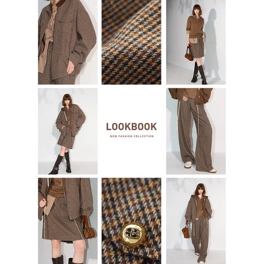 COCOBELLA[miu系高知风]威尔士格纹直筒裤打褶休闲裤PA7039 商品图1