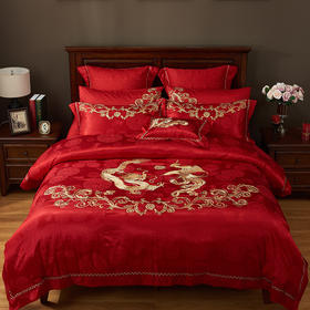 【品牌直营】【婚庆系列 比翼双飞】奢享60支匹马棉婚庆四件套六件套十件套床上用品套件