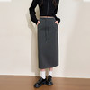 百搭日常休闲抽绳松紧腰半身裙女秋季中长款显瘦直筒裙V3642593 商品缩略图0
