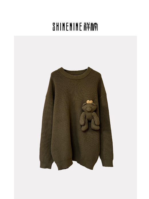 W332843192小熊玩偶套头针织衫 商品图0