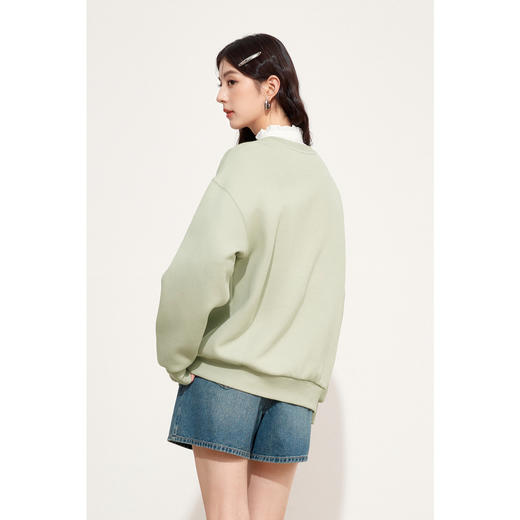 【特惠不退货】诗凡黎圆领休闲套头卫衣2024秋新款卫衣女3F8201111 商品图4