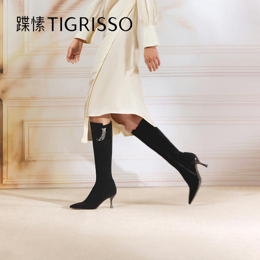 【云粉节】 BF楼蹀愫2024冬款蹀愫羊绒时装靴两穿增高女长筒靴吊牌价3198活动价1499 商品图0