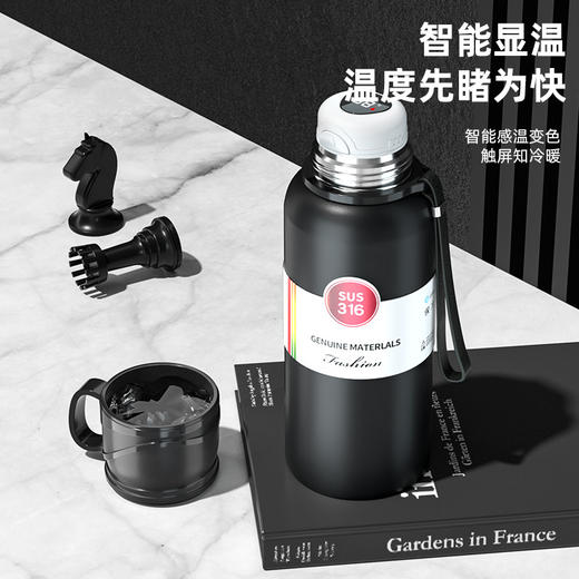 【爆款提绳304不锈钢保温杯】男女士大容量便携运动水壶茶水分离杯子 商品图3