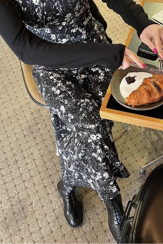 L.Fleuri 吊带水墨印染涤纶两件套 17263 商品图1