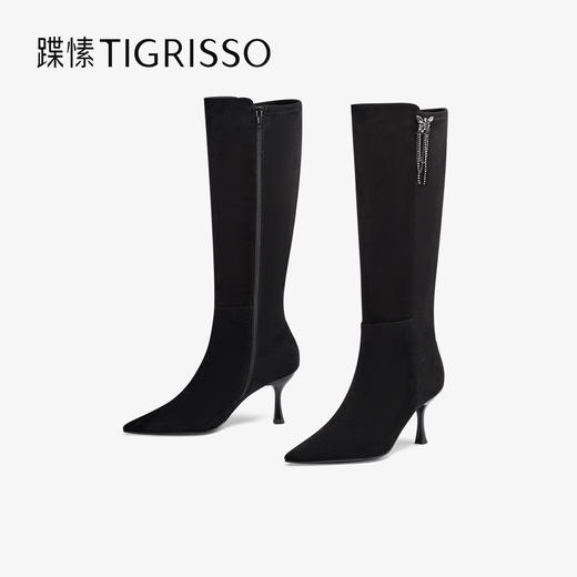 【云粉节】 BF楼蹀愫2024冬款蹀愫羊绒时装靴两穿增高女长筒靴吊牌价3198活动价1499 商品图1