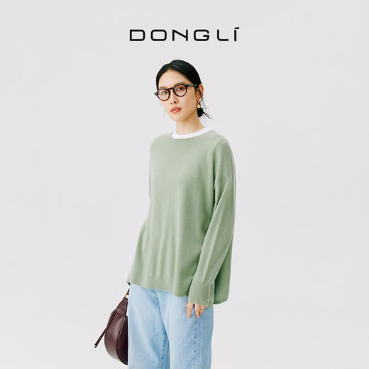 东黎 • 小山羊绒女士秋冬圆领宽松百搭长袖套衫 4766 商品图7