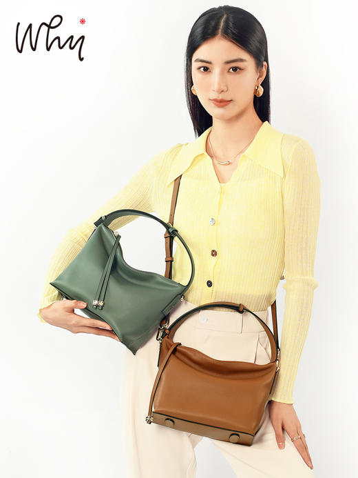 Why小众真皮腋下包植鞣牛皮hobo包复古单肩手提斜挎大容量YA533301 商品图2