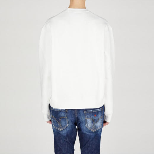 DSQUARED2 女士徽标贴花棉质圆领卫衣 白色 S80GU0107 D25007 100 商品图1