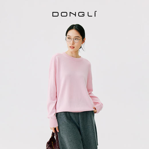 小山羊绒 东黎羊绒 女士秋冬季针织圆领羊绒时尚休闲百搭宽松 DWBS4725AN 商品图7