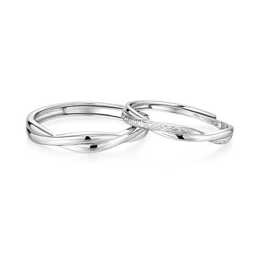 卡蒂罗/KADER 莫比乌斯环对戒 无尽的爱简约开口可调节素圈一对 爱意交织恋爱告白爱无止境配饰 925银 纪念日礼盒 商品图1