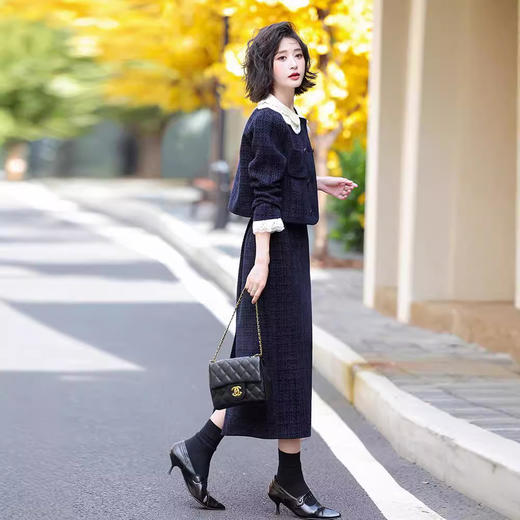 新款韩风设计感时尚气质小香风套装 QSXE0122 商品图2