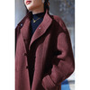 5%羊驼95%羊毛 廓形感简洁赤红色双面呢大衣 商品缩略图3
