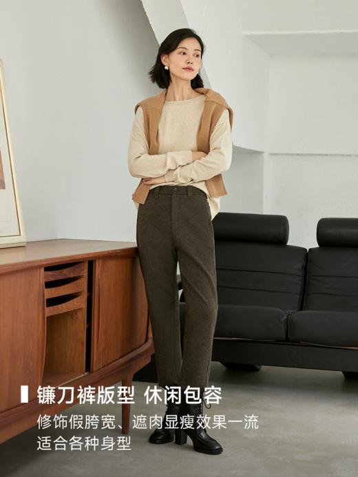 自在通勤斜纹毛呢吸烟裤FCE3PAT204 商品图2