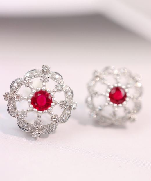 0.65克拉红宝石耳饰 商品图1