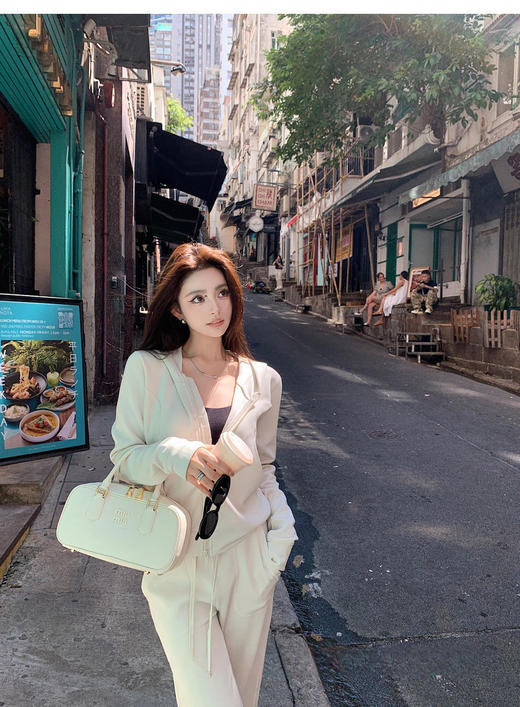 💜拿捏秋天慵懒随性的穿搭还得是套装啊♦️【全国包邮】美YANG同款双开拉链休闲连帽上衣、直筒裤、套装：💥79起❗️今年秋天最爱的一套💗 商品图3