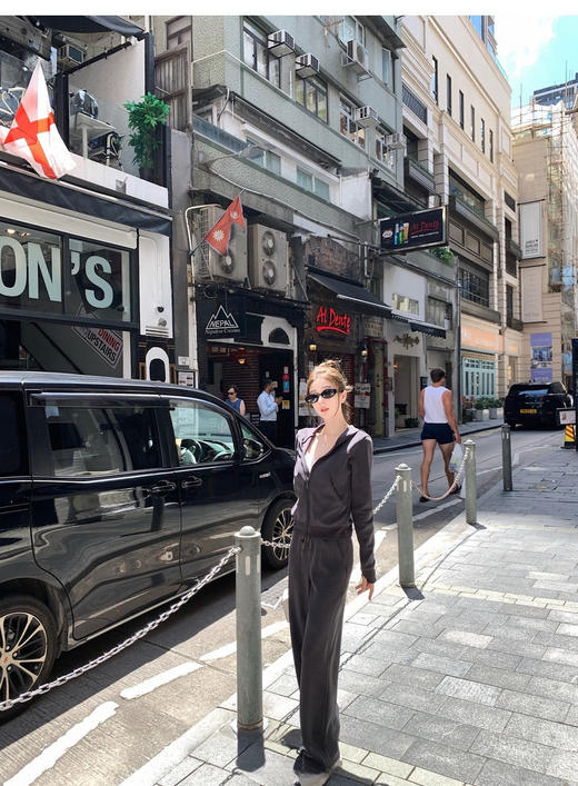 💜拿捏秋天慵懒随性的穿搭还得是套装啊♦️【全国包邮】美YANG同款双开拉链休闲连帽上衣、直筒裤、套装：💥79起❗️今年秋天最爱的一套💗 商品图1