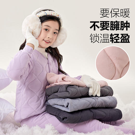 【学生福利 校服搭档】男女童秋冬季夹棉加厚保暖蚕丝棉马甲套装可外穿学生校服内搭 商品图2